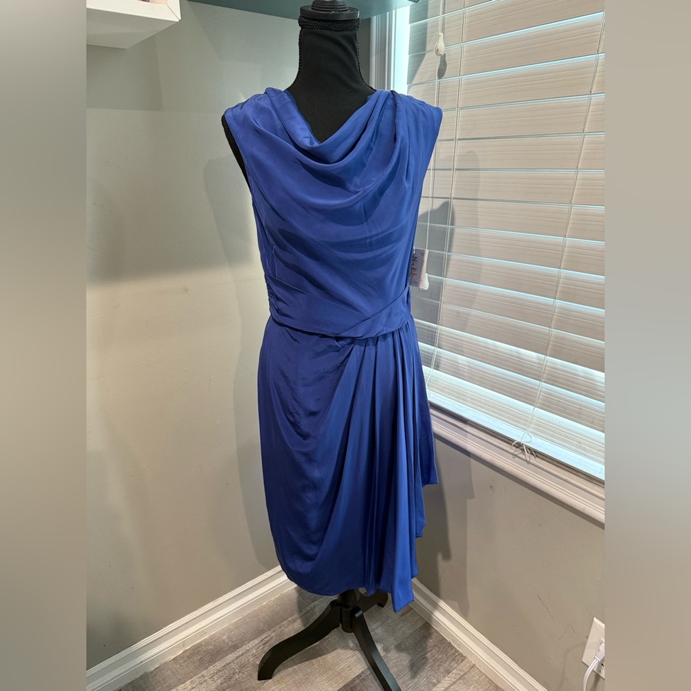 Suzi Chin Maggy Boutique Asymmetrical
Pleat Silk Sheath Dress‎